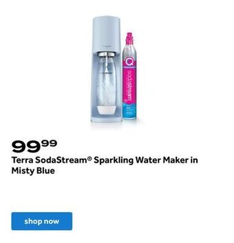 Bed Bath & Beyond Terra sodastream® sparkling water maker in misty blue offer