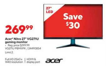 Staples Acer Nitro 27 offer