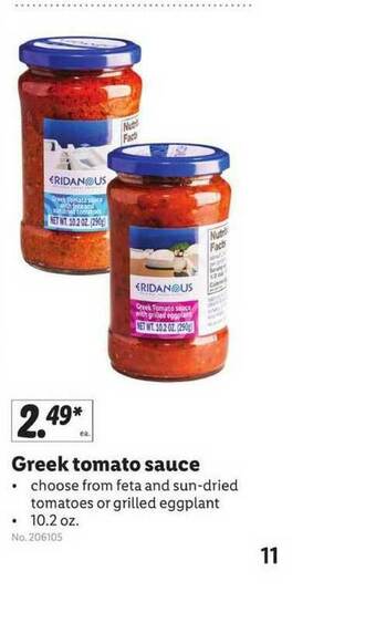 Lidl Greek Tomato Sauce offer