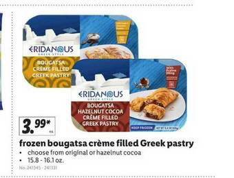 Lidl Frozen Bougatsa Creme Filled Greek Pastry offer