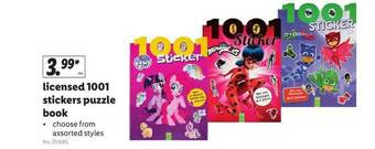 Lidl Licensed 1001 Stickers Puzzle Book offer