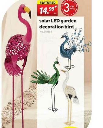 Lidl Solar Led Garden Decoration Bird offer