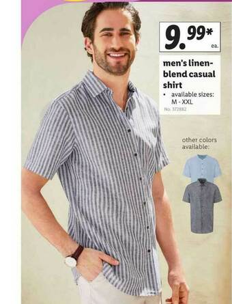 Lidl Men's Linenblend Casual Shirt offer