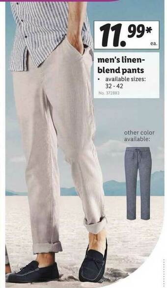 Lidl Men's Linenblend Pants offer