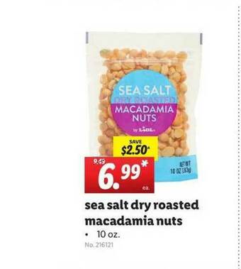 Lidl Sea Salt Dry Roasted Macadamia Nuts offer