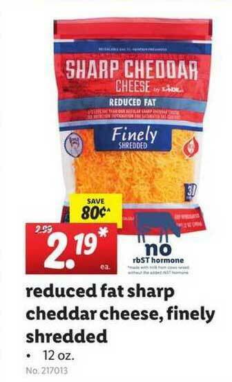 Lidl Reduced Fat Sharp Cheddar Cheese, Finely Shredded offer