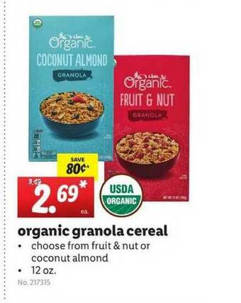 Lidl Organic Granola Cereal offer
