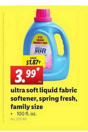Lidl Ultra Soft Liquid Fabric Softener, Spring Fresh, Family Size offer