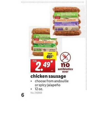 Lidl Chicken Sausage Andouille Or Spicy Jalapeño offer