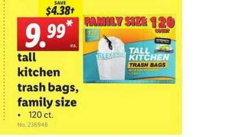 Lidl Tall Kitchen Trash Bags, Family Size offer