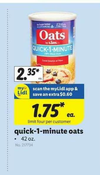 Lidl Quick-1-Minute Oats offer