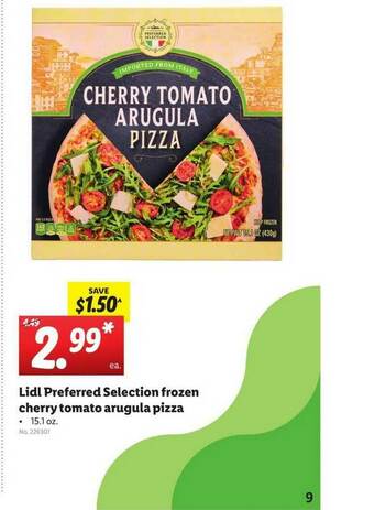 Lidl Lidl Preferred Selection Frozen Cherry Tomato Arugula Pizza offer