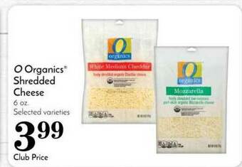 Pavilions O Organics® Shredded Cheese offer