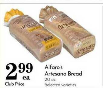 Pavilions Alfaro's Artesano Bread offer