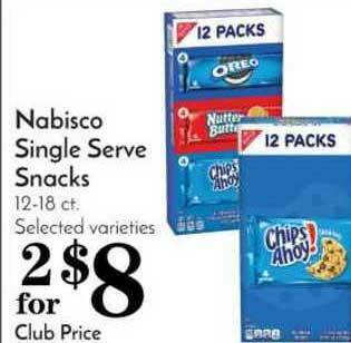 Pavilions Nabisco Single Serve Snacks offer