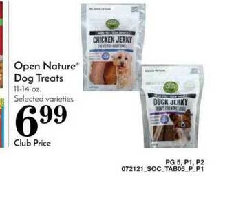 Pavilions Open Nature® Dog Treats offer