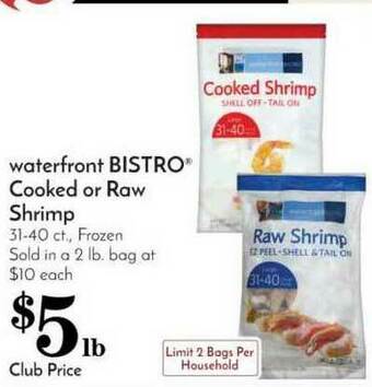 Pavilions Waterfront Bistro® Cooked Or Raw Shirmp offer