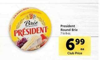 Vons President Round Brie offer