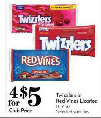 Pavilions Twizzlers Or Red Vines Licorice offer
