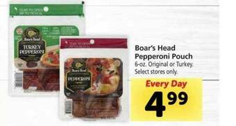 Vons Boar's Head Pepperoni Pouch offer