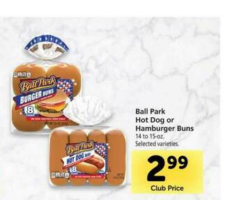 Vons Ball Park Hot Dog Or Hamburger Buns offer