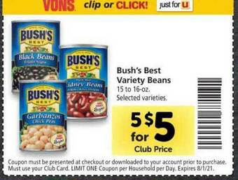 Vons Bush's Best Variety Beans offer