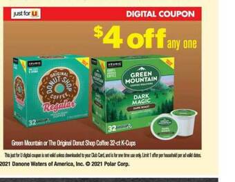 Vons Green Mountain Or The Original Donut Shop Coffee offer