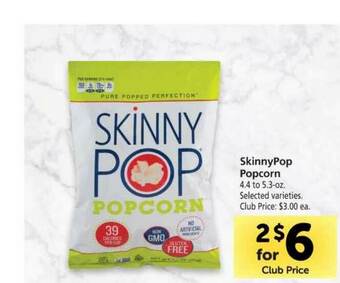 Vons SkinnyPop Popcorn offer