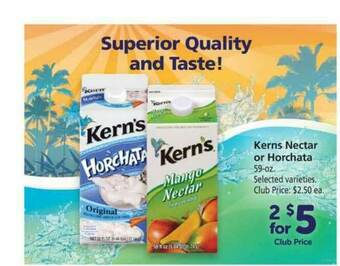 Vons Kerns Nectar Or Horchata offer