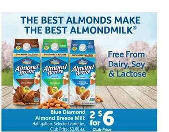 Vons Blue Diamond Almond Breeze Milk offer