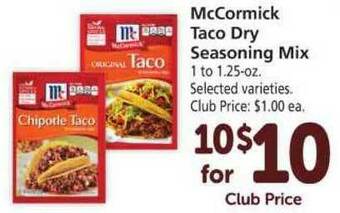Vons McCormick Taco Dry Seasoning Mix offer