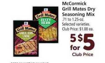 Vons McCormick Grill Mates Dry Seasoning Mix offer