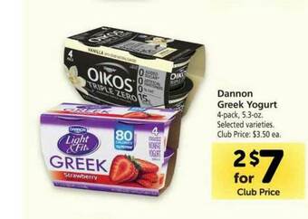 Vons Dannon Greek Yogurt offer