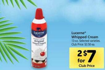 Vons Lucerne® Whipped Cream offer