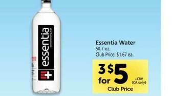 Vons Essentia Water offer