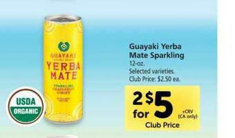 Vons Guayaki Yerba Mate Sparkling offer