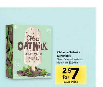 Vons Chloe's Oatmilk Novelties offer