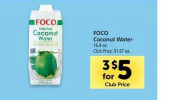 Vons Foco Coconut Water offer