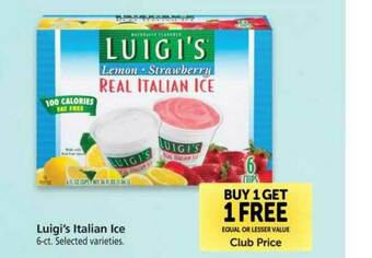 Vons Luigi's Italian Ice offer