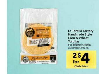 Vons La Tortilla Factory Handmade Style Corn & Wheat Tortillas offer