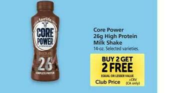 Vons Core Power 26g High Protein Milk Shake offer