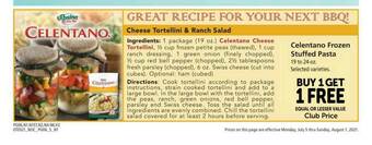 Vons Celentano Frozen Stuffed Pasta offer