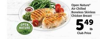 Vons Open Nature® Air Chilled Boneless Skinless Chicken Breast offer
