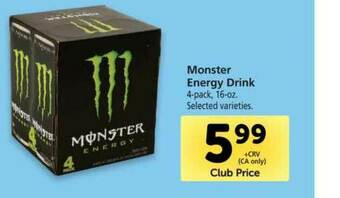 Vons Monster Energy Drink offer