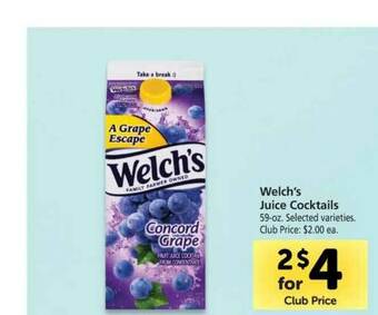 Vons Welch's Juice Cocktails offer