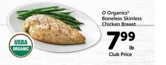 Vons O Organics® Boneless Skinless Chicken Breast offer