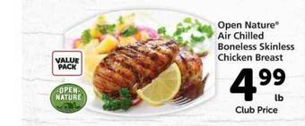 Vons Open Nature® Air Chilled Boneless Skinless Chicken Breast offer
