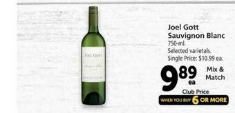 Vons Joel Gott Sauvignon Blanc offer
