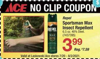 Ace Hardware Repel Sportsman Max Insect Repellent offer