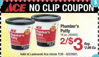 Ace Hardware Ace Plumber's Putty offer